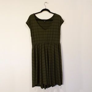 Torrid Striped Olive Green T-Shirt Dress